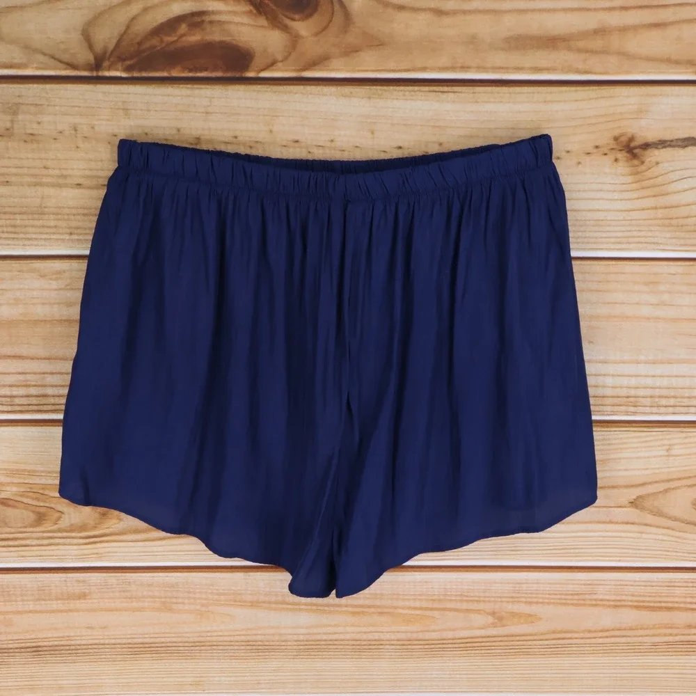 Fashion Nova Shorts Womens‎ Sz XL Dark Blue Stretch Waist Pockets Drawstring NWT